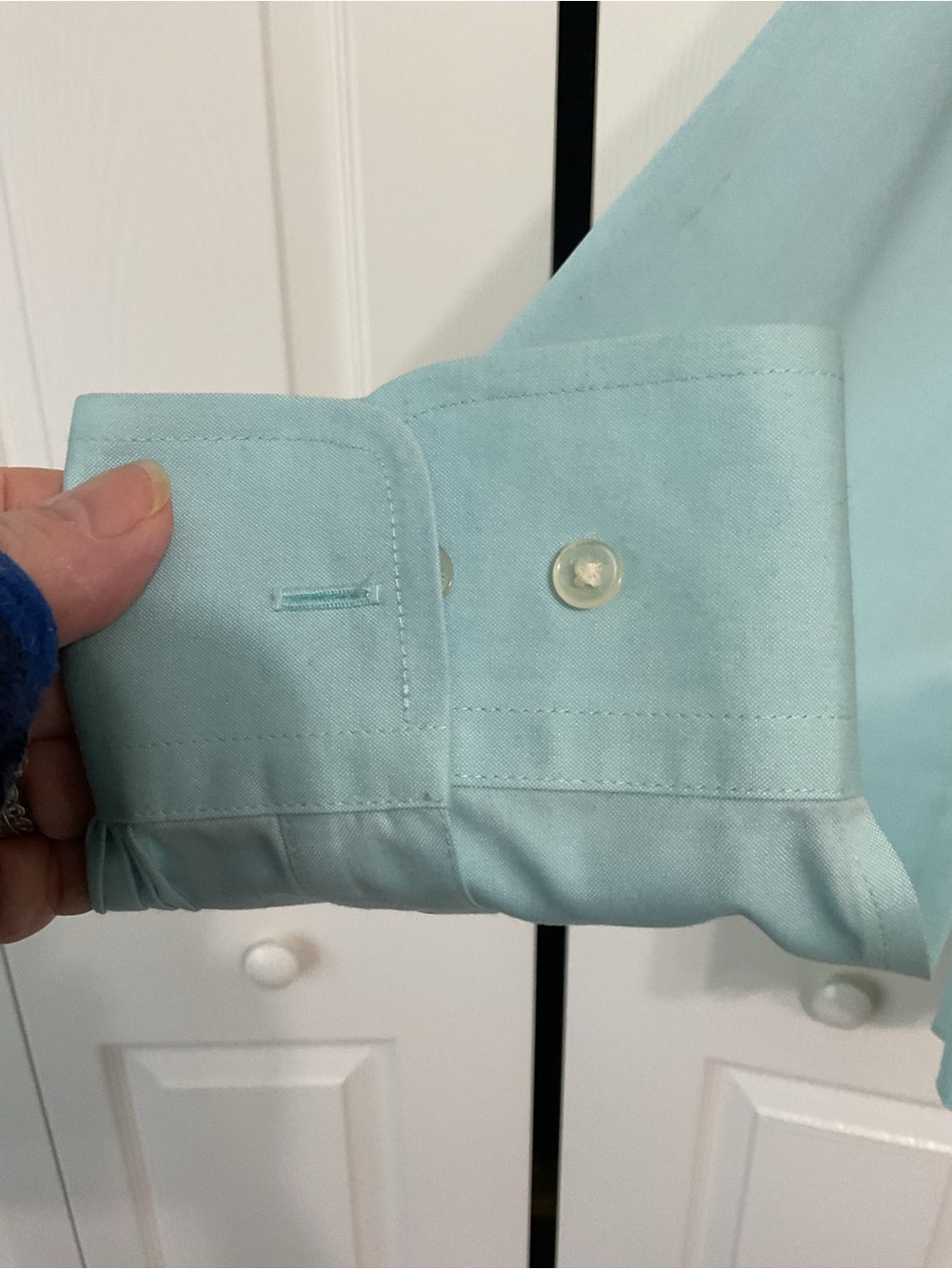 Jones New York Signature Aqua Dress Shirt - Classic Long Sleeve - Picture 4 of 6
